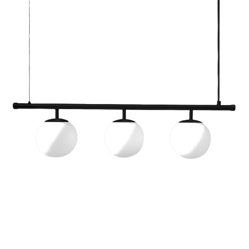 COLGANTE BOPP 3x27 C/ BARRA 80CM NEGRA C/ TULIPAS 15CM OPAL